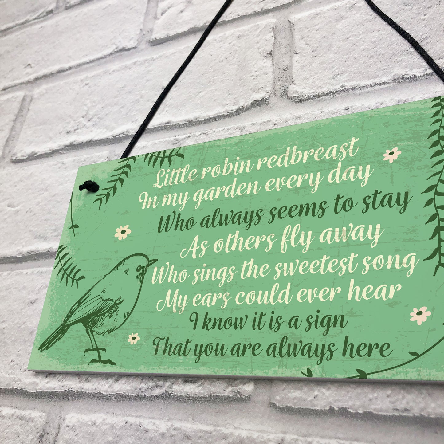 Robin Redbreast Memorial Bereavement Plaque Garden Grave Sign