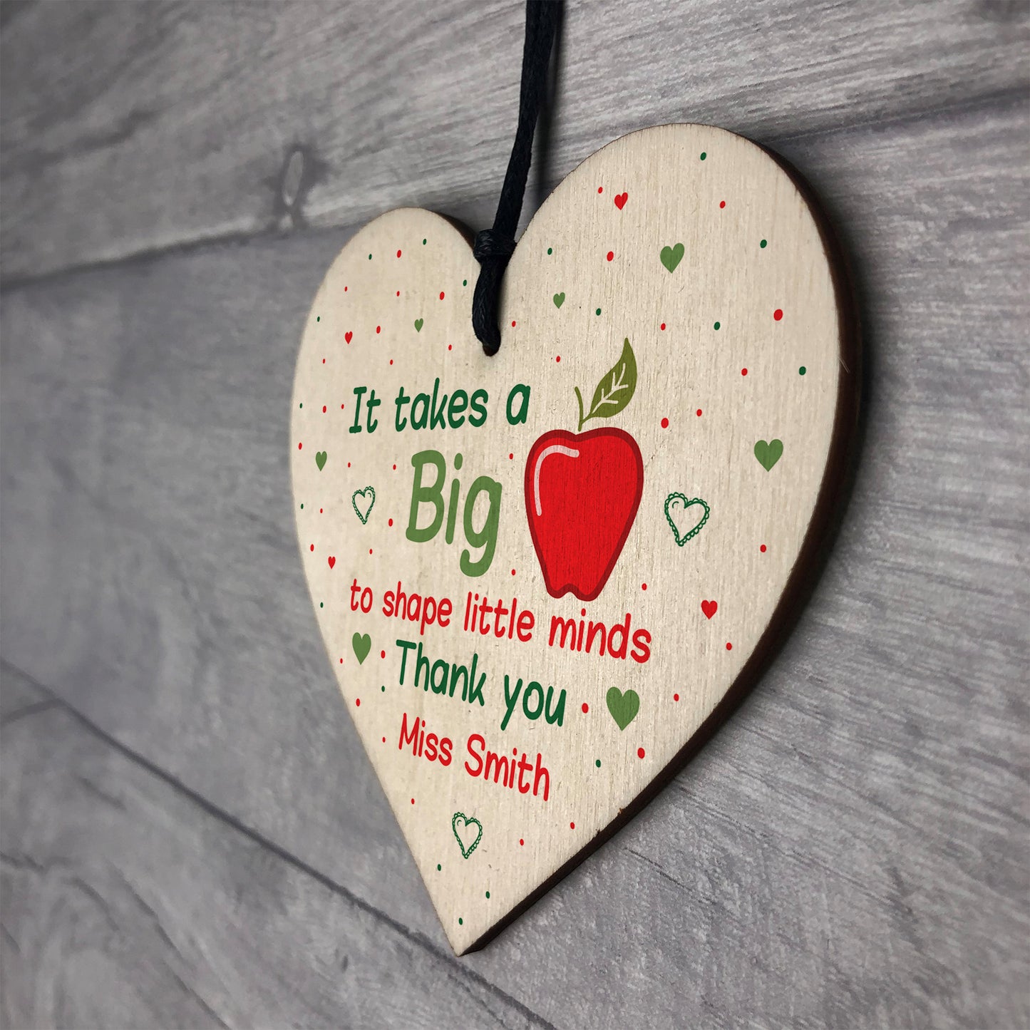 Thank You Gift For Teacher Assistant Childminder Wooden Heart