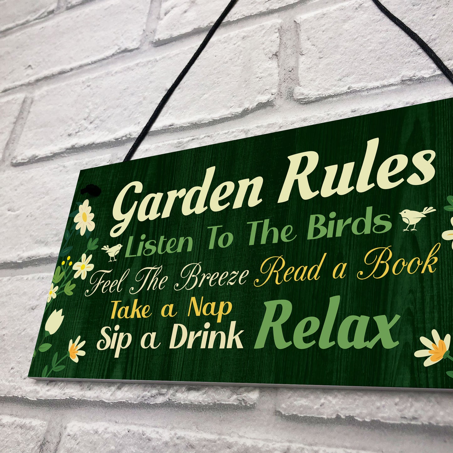 Garden Signs Outside Garden Rules Sign Novelty Hanging Plaque