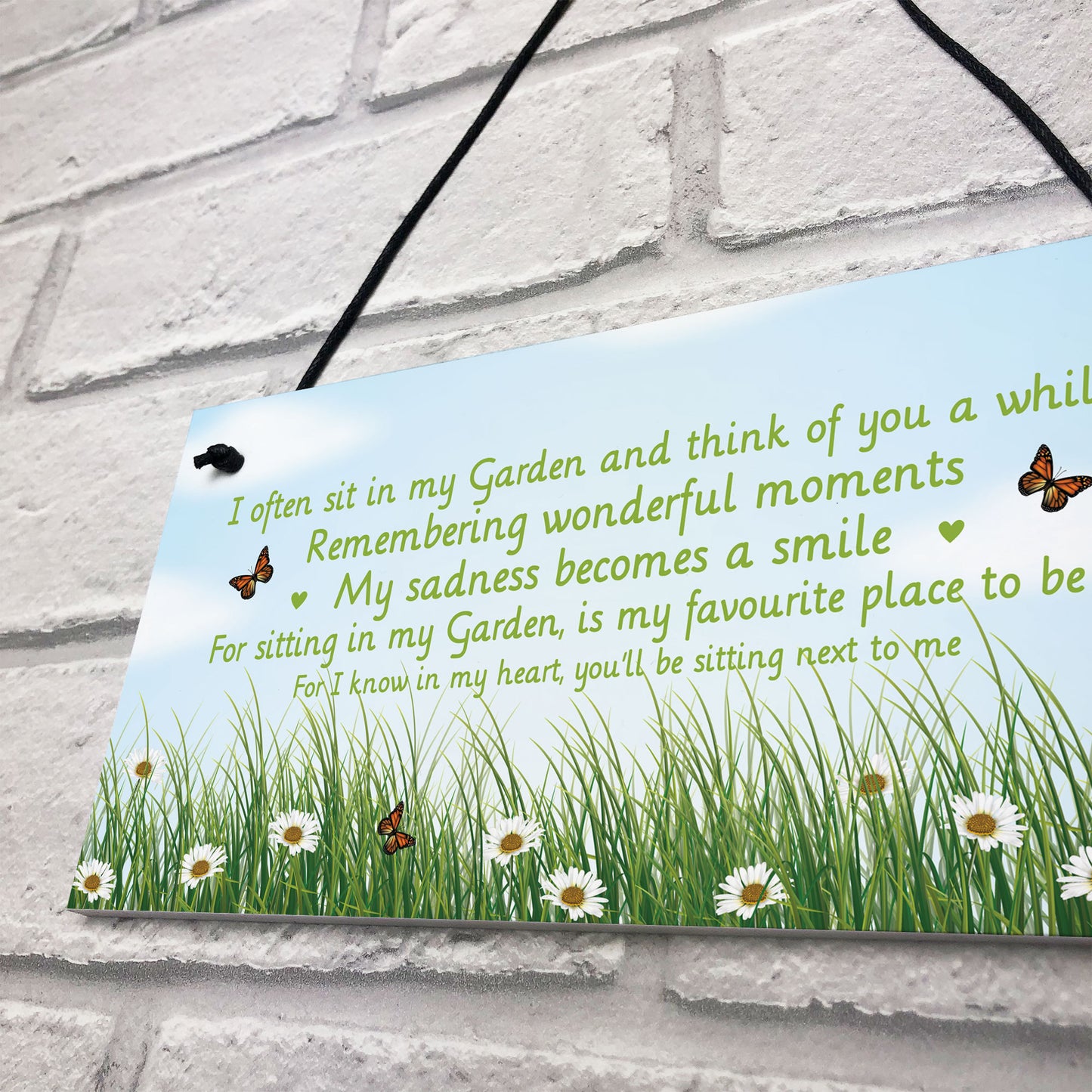 Garden Memorial Sign Hanging Outdoor Sign Wall Door Plaque