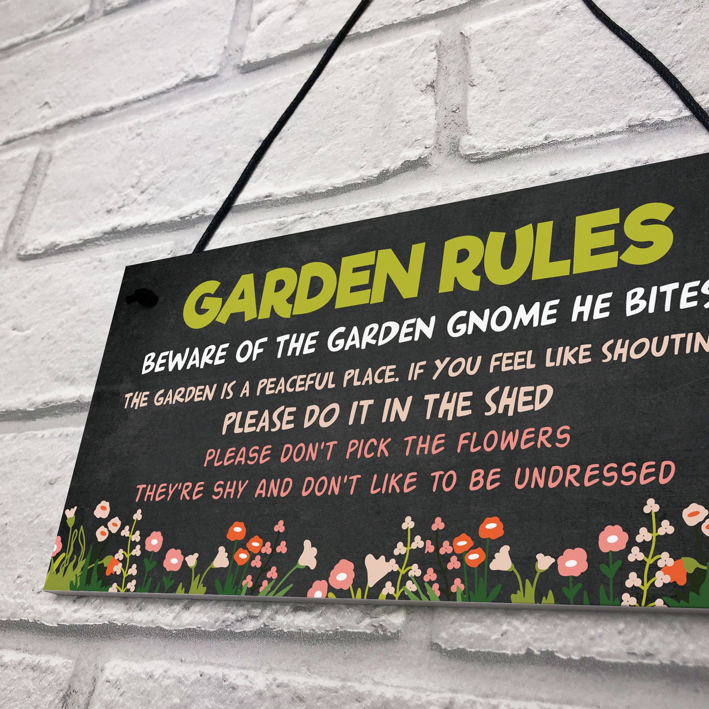 Funny Garden Rules Sign Novelty Garden Accessories Outdoor