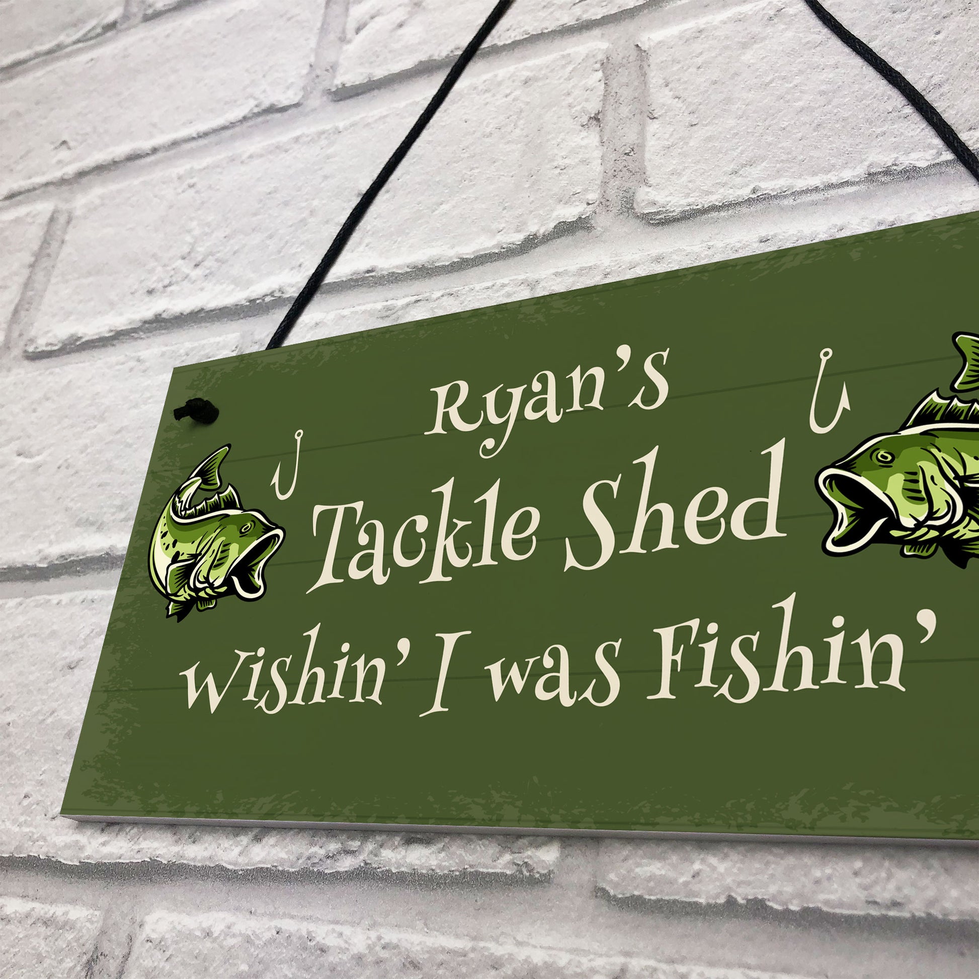 Tackle Shed Personalised Hanging Sign For Man Cave Shed – Red