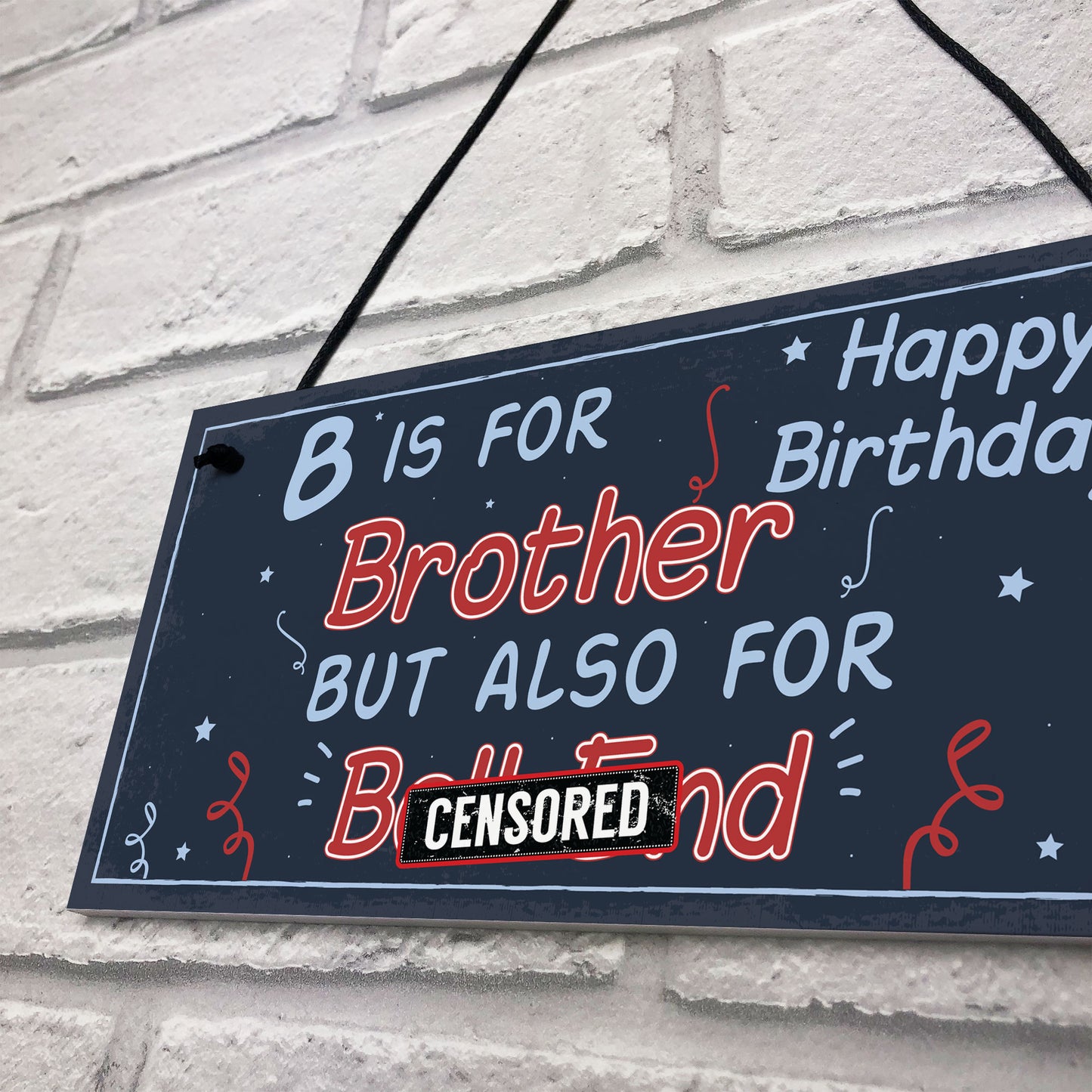 Funny Happy Birthday Brother Rude Card Plaque Gift Mum Dad Gift