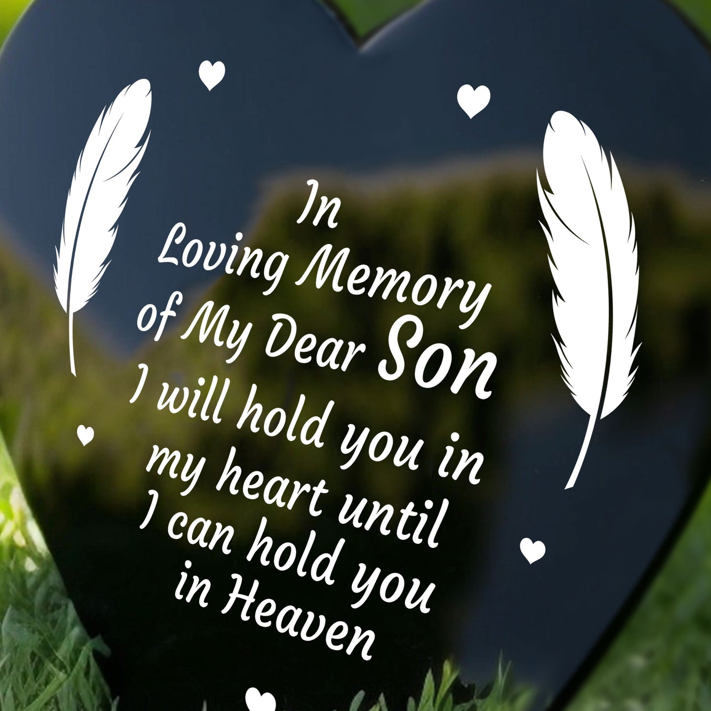 Son Memorial Plaque Heart Stake Grave Marker Remembrance Gift