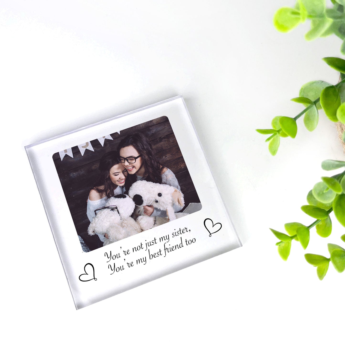 Personalised Sister Plaque Acrylic Photo Block Gifts For Sister