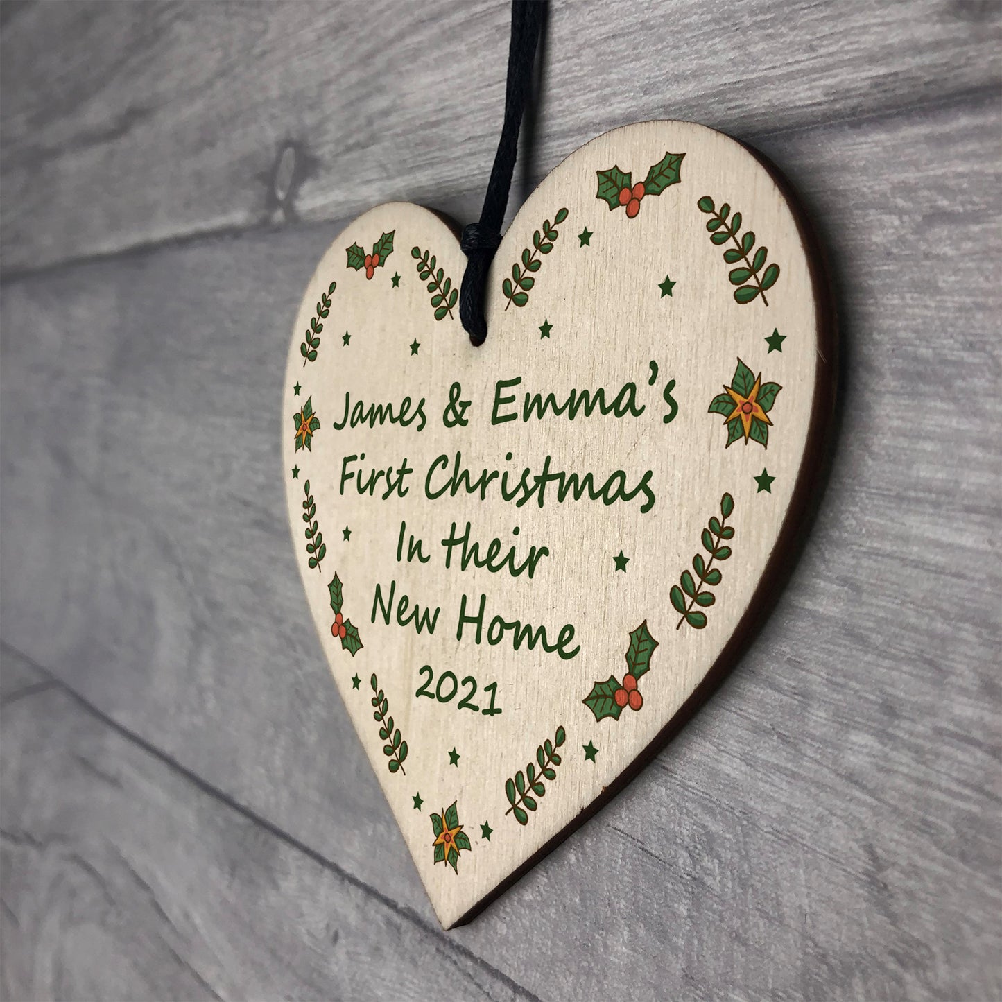 1st Christmas Tree Decoration For New Home Wood Bauble