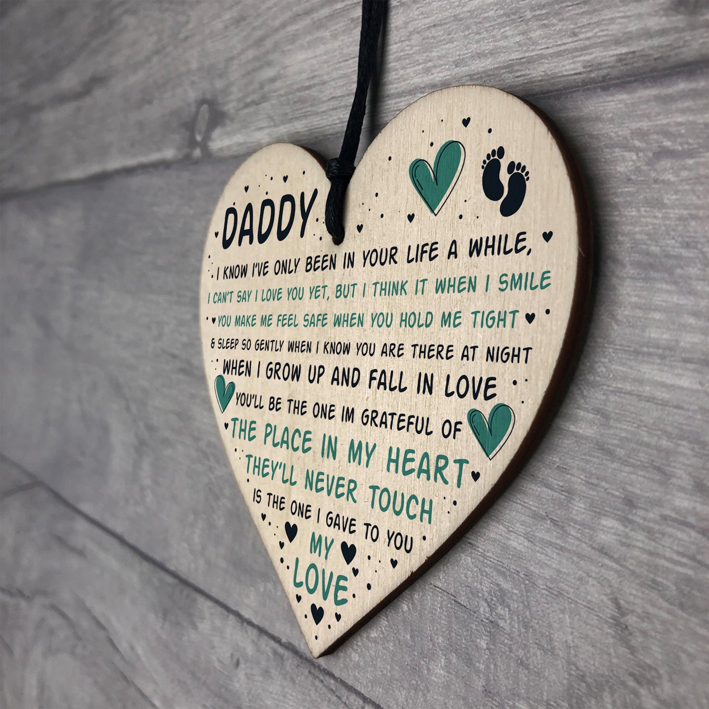 Fathers Day Gift For New Daddy Wooden Heart Daddy To Be Gift