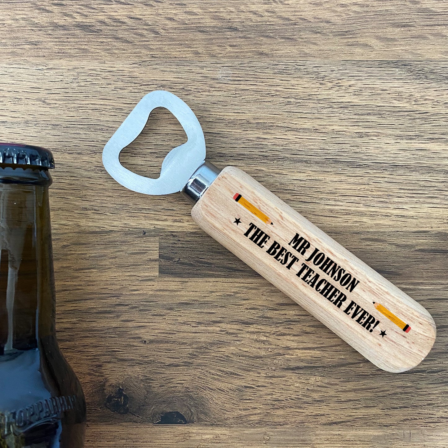 BEST TEACHER EVER Bottle Opener Personalised Thank You Gift