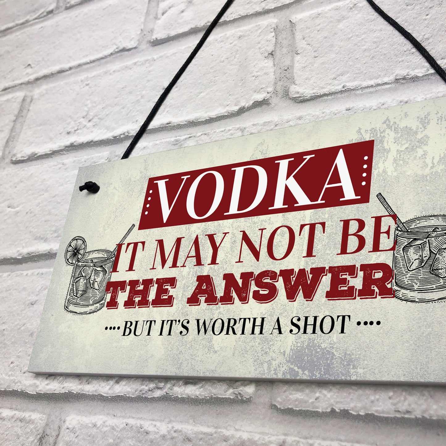 Vodka Worth A Shot Funny Alcohol Man Cave Home Bar Pub Plaque