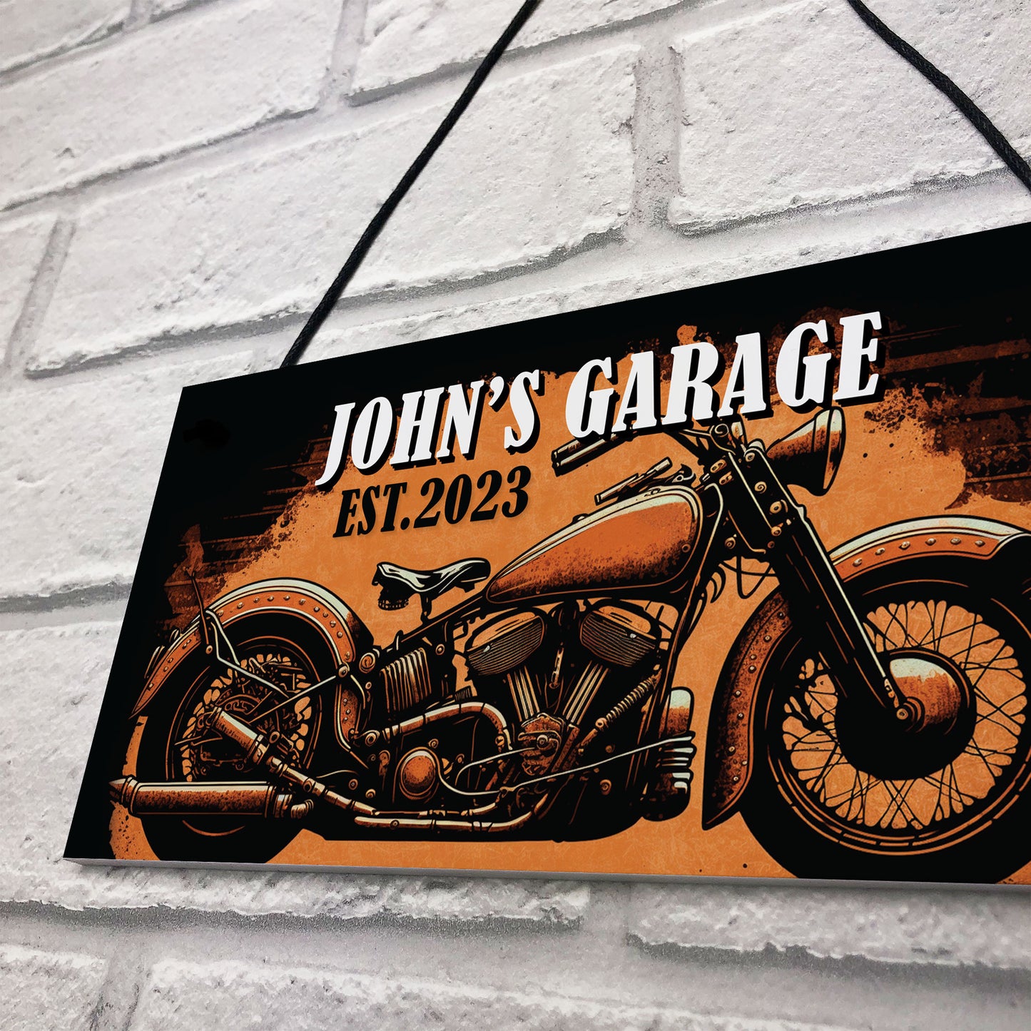 PERSONALISED Motorcycle Garage Sign Man Cave Garage Wall Decor