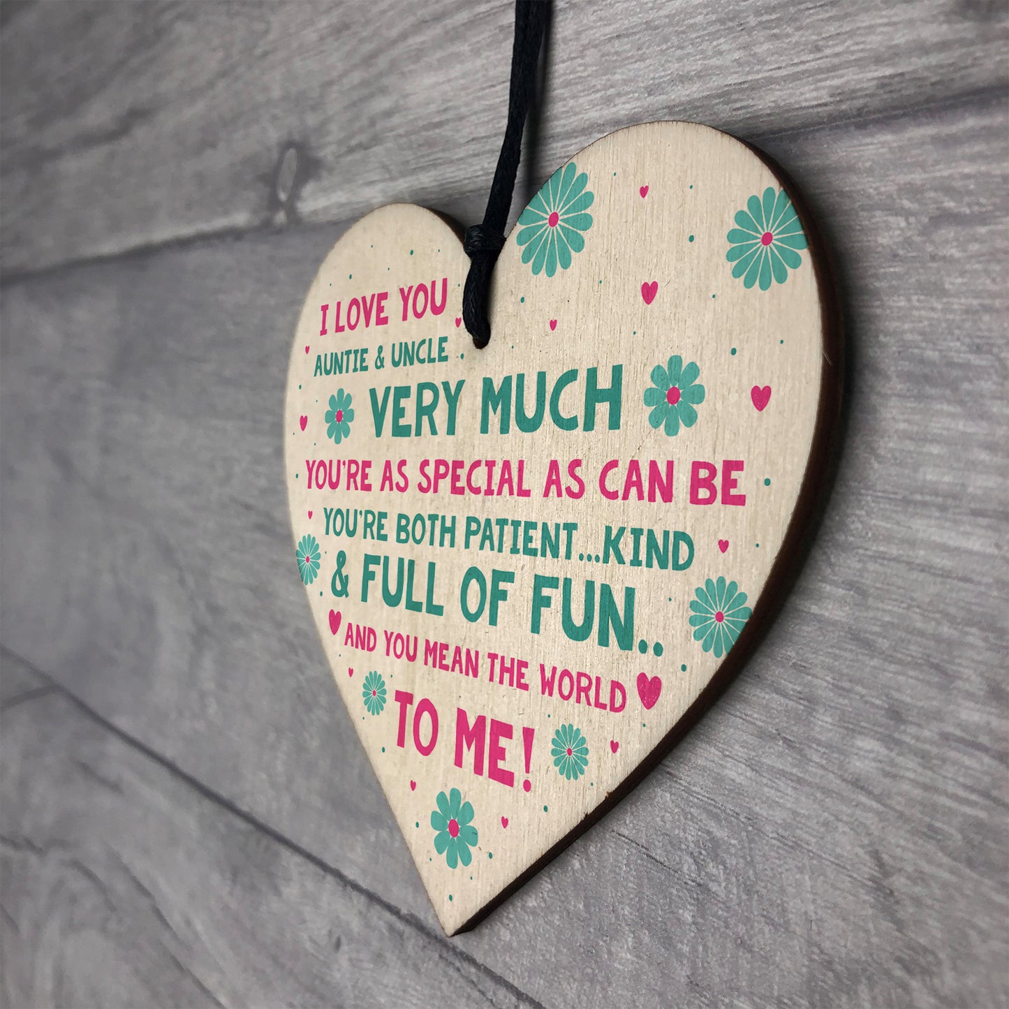 Special Auntie Gift Wooden Heart Plaque Auntie Birthday Gift