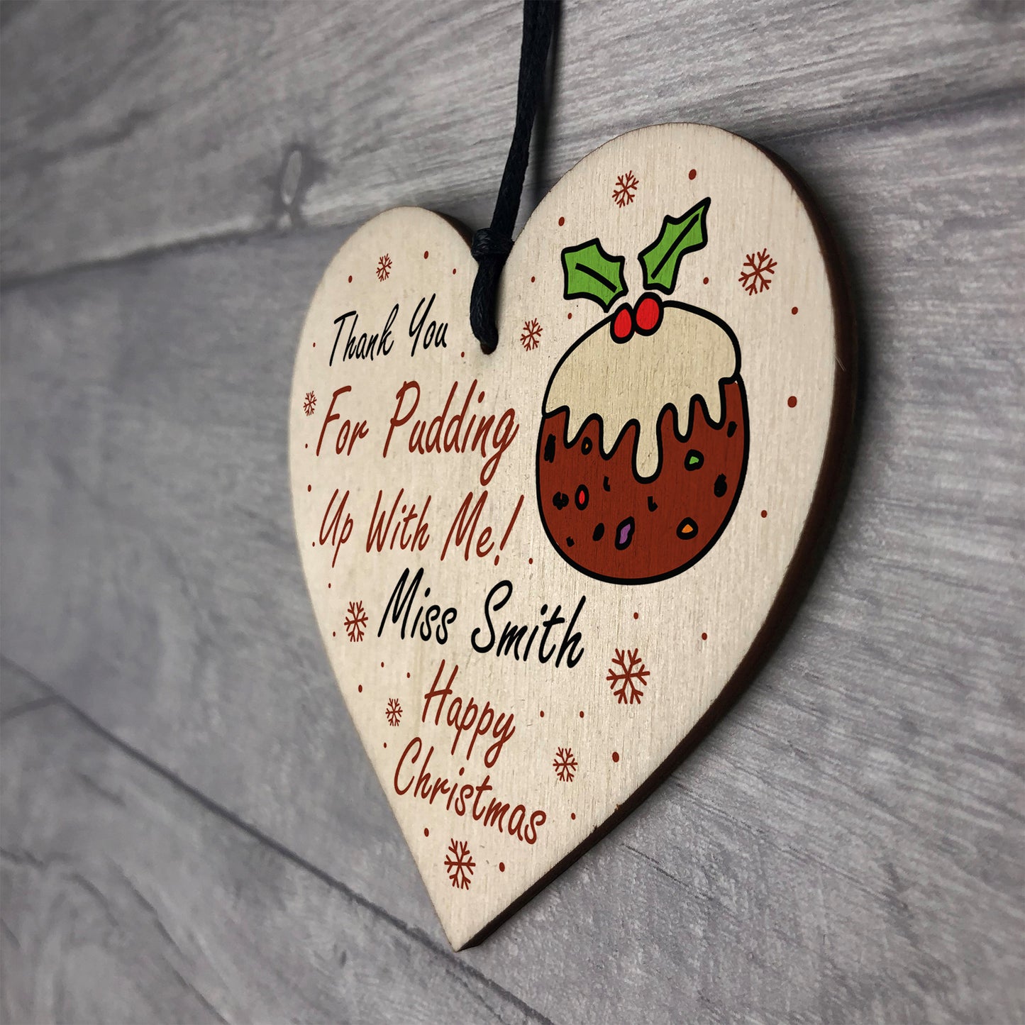 Novelty Hanging Christmas Tree Decoration Personalised Teacher