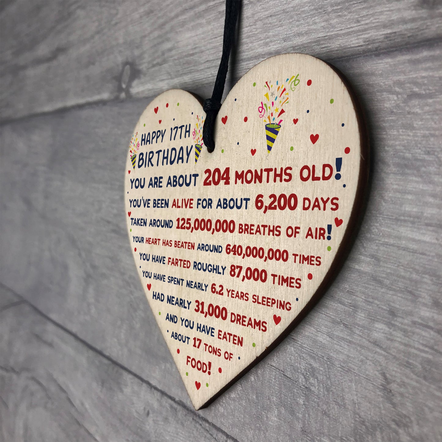 17th Birthday Gift For Daughter Son 17th Birthday Facts Heart