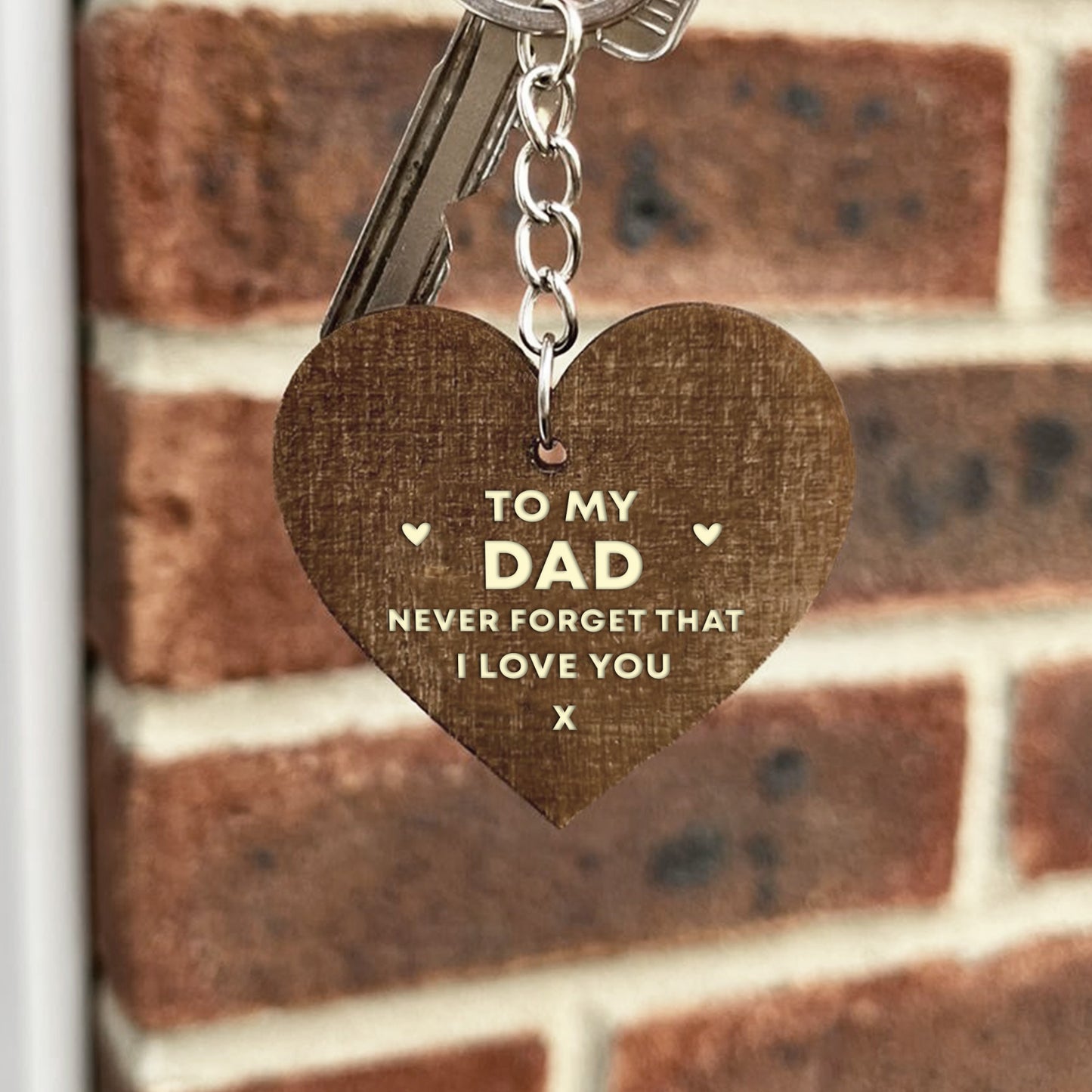 Fathers Day Gift From Daughter Son Wood Keyring Dad Birthday