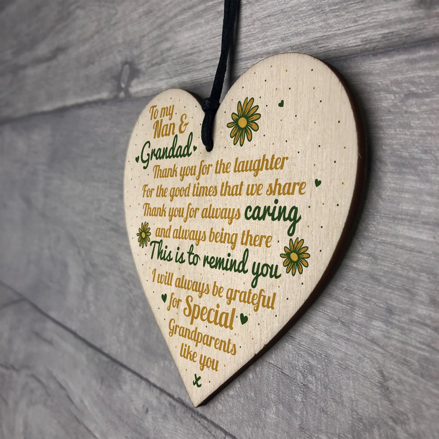 Grandparents Gifts Grandad Grandpa Grandma Nan Wooden Heart