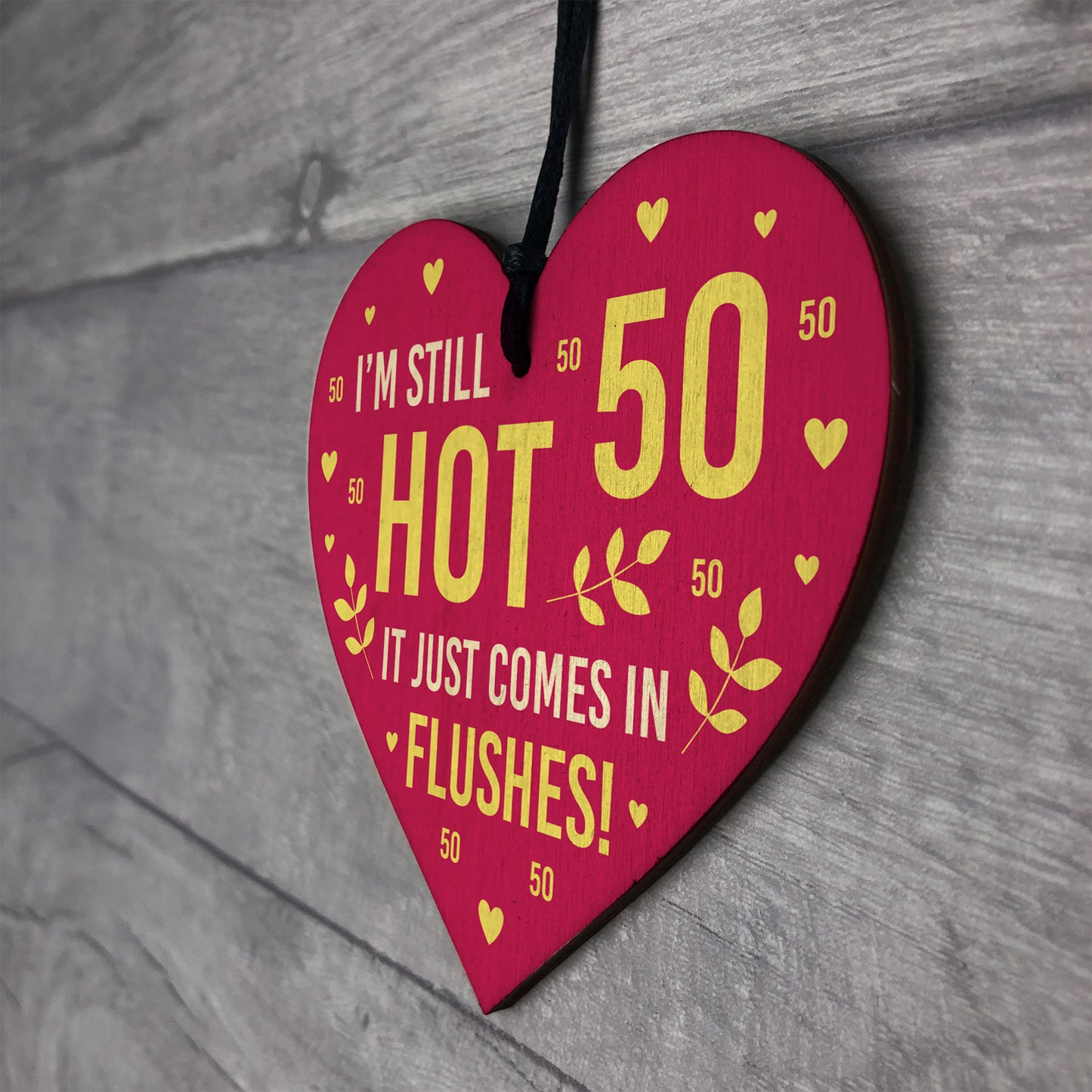 50th Birthday Gifts For Women Funny Wooden Heart Mum Nan Gift