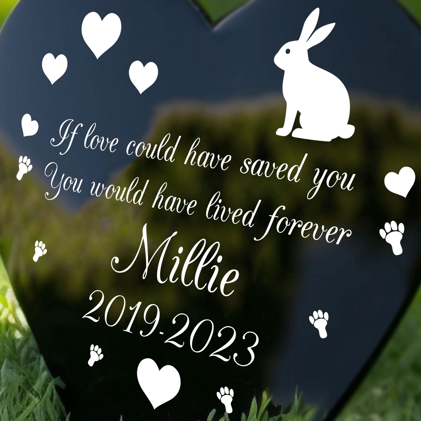 PERSONALISED Rabbit Memorial Outdoor Garden Grave Stake Pet