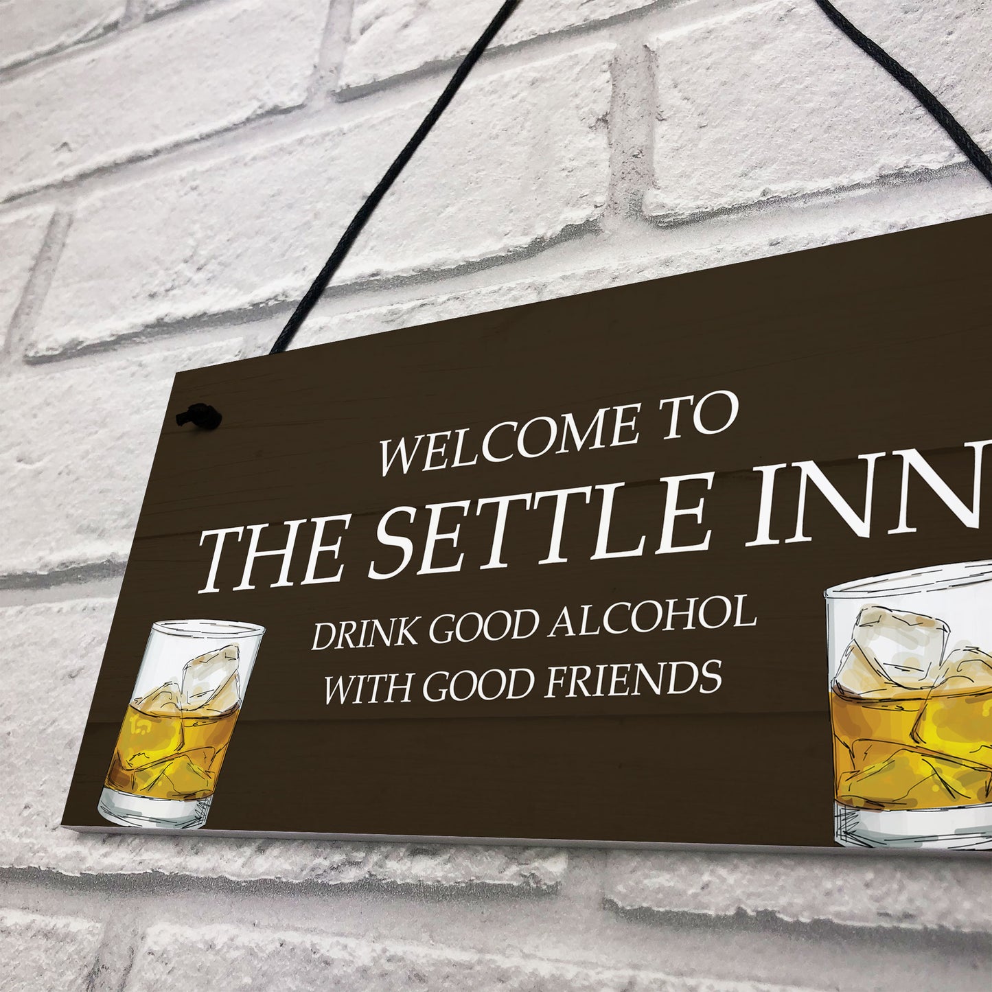 Funny Alcohol Sign Home Bar Man Cave Sign Pub Hanging Plaque