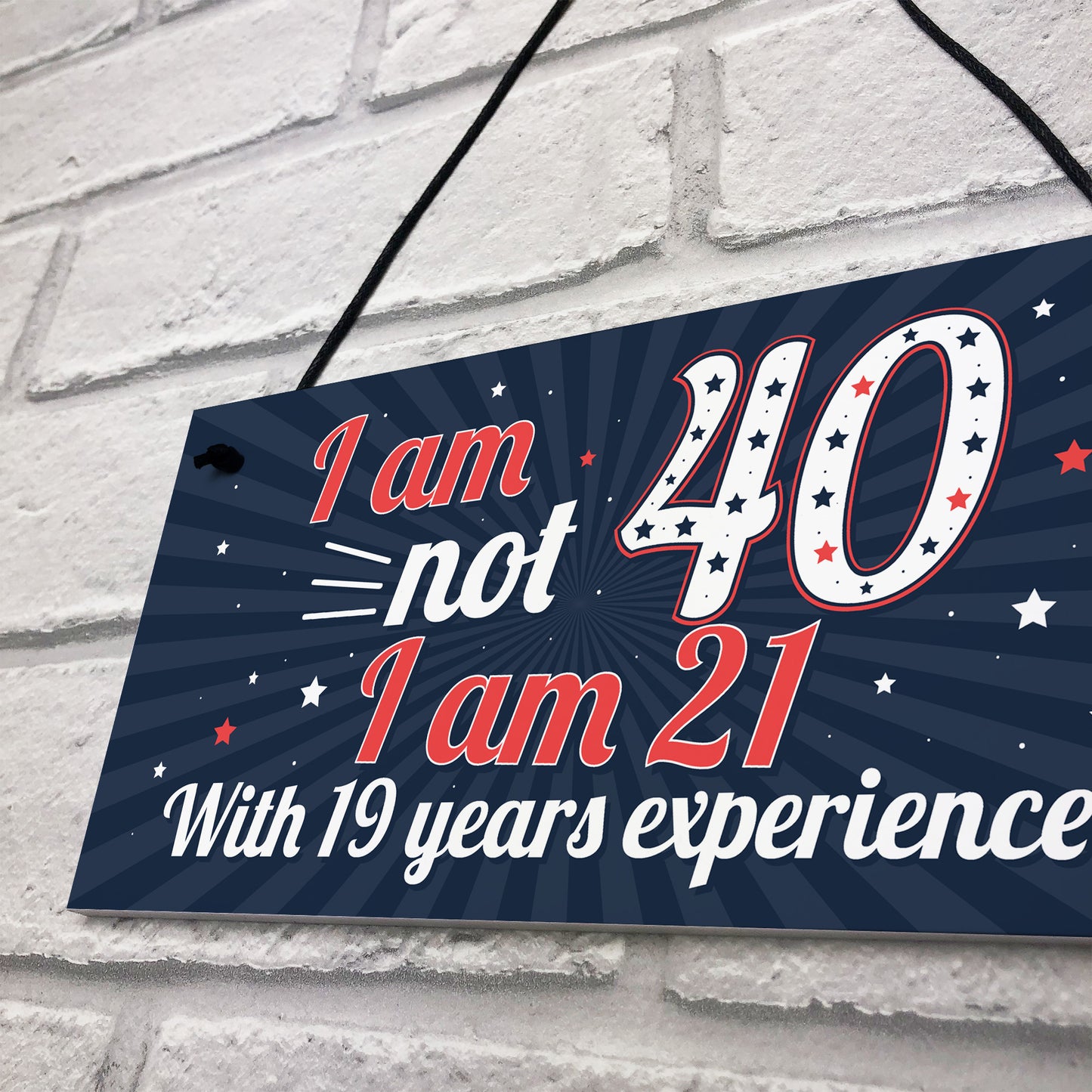 Funny 40th Birthday Gift Hanging Plaque Novelty Friendship Gift