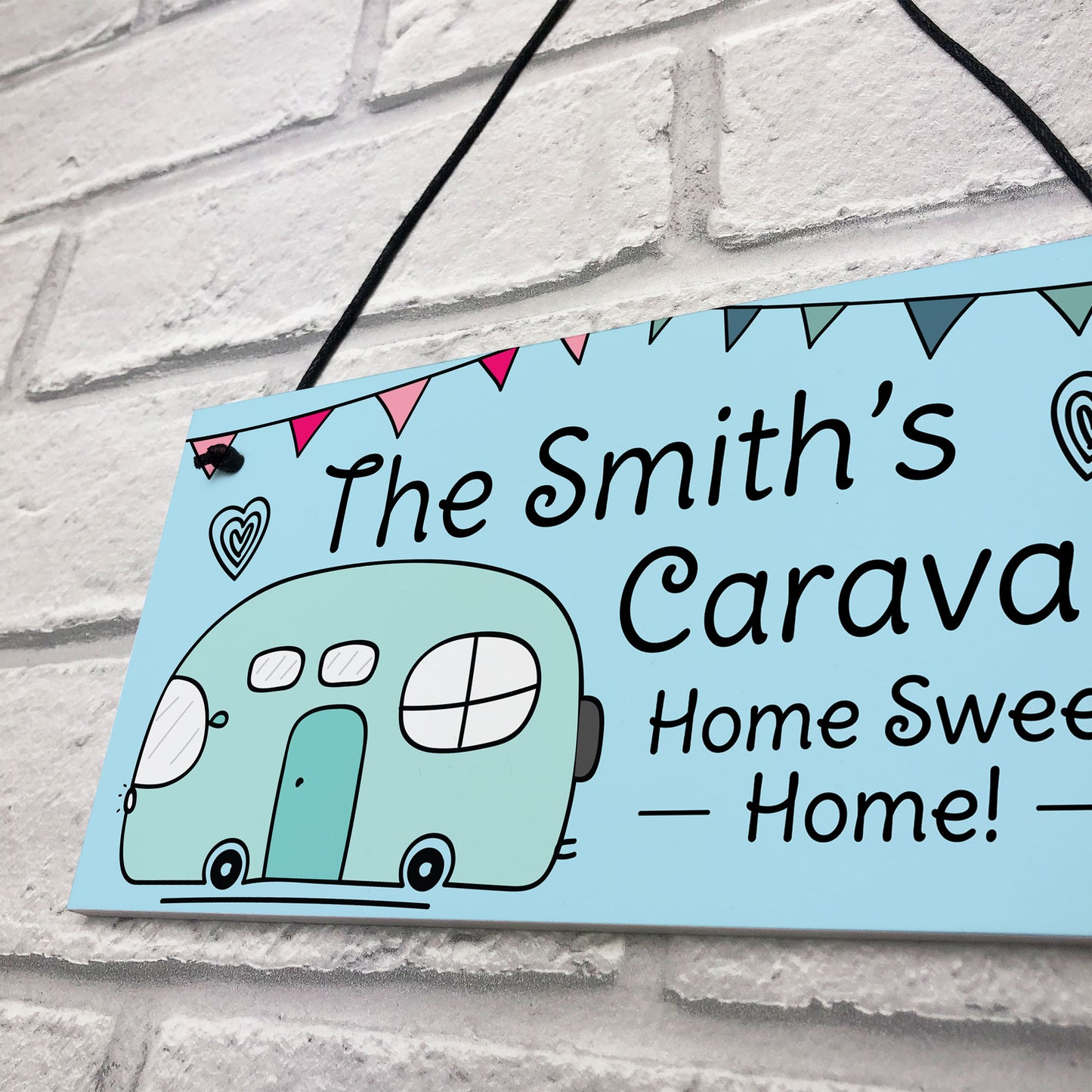 Novelty Hanging Caravan PERSONALISED Sign Home Decor Signs