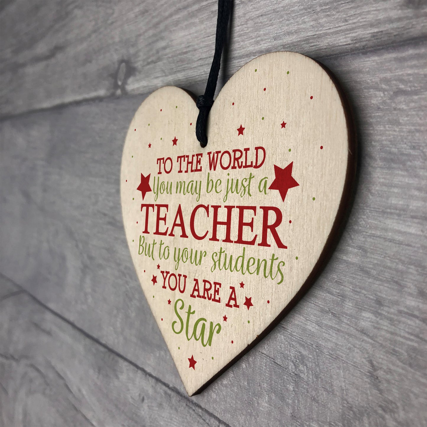 Thank You Teacher Gift Wooden Heart Leaving Goodbye Nursery