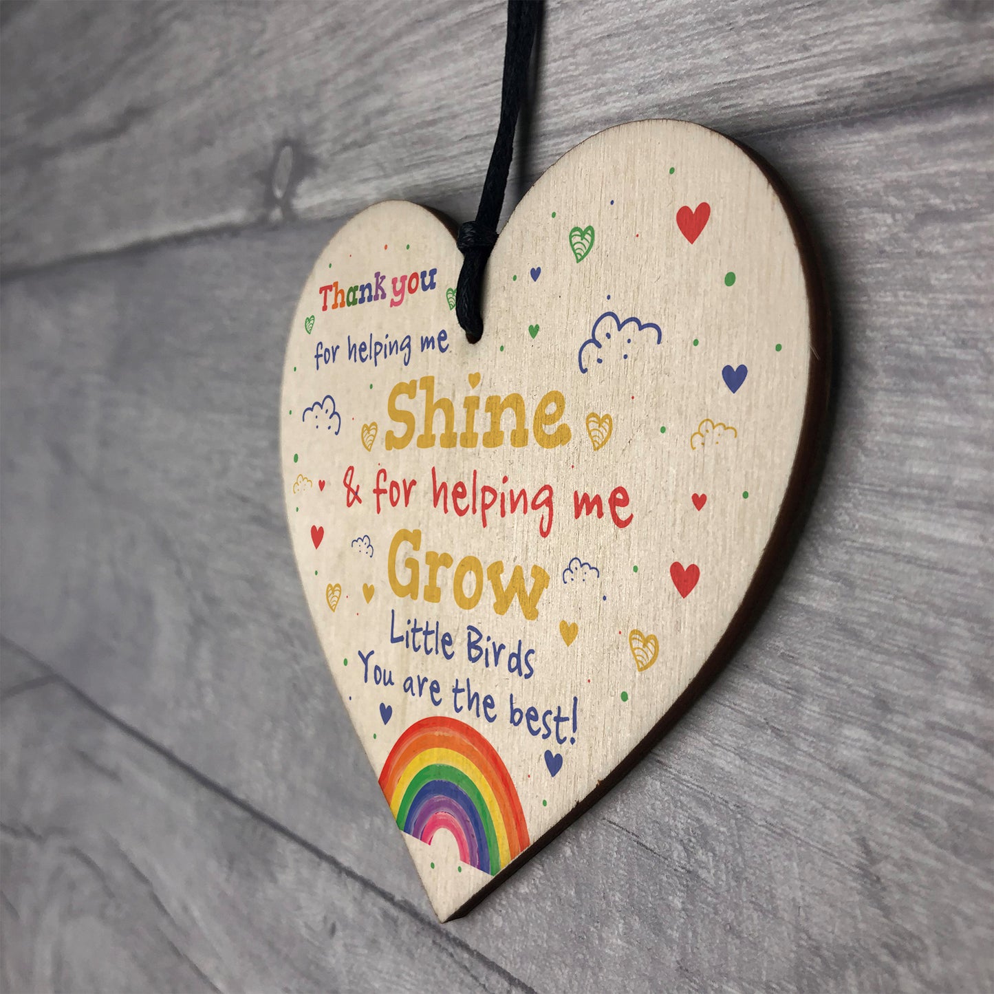 Thankyou Gift For School Nursery Wood Heart Teacher Leaving Gift