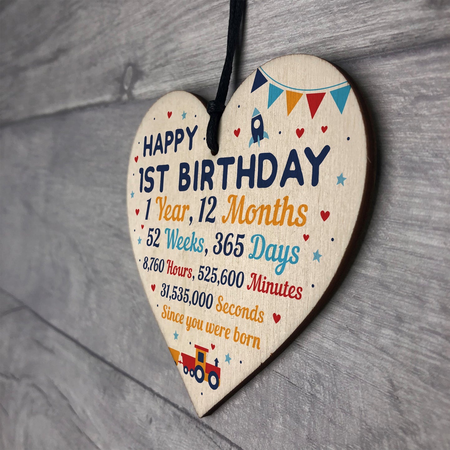 Happy 1st Birthday Gift For Daughter Son Wooden Heart Decoration