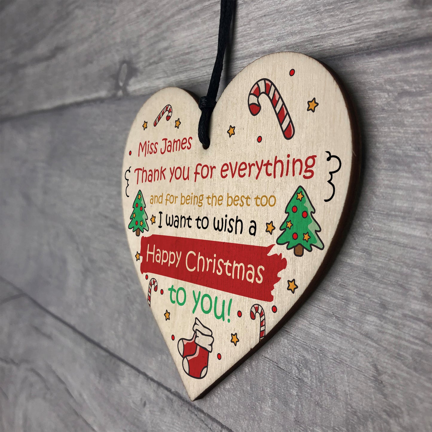 Teacher Gift Poem Personalised Christmas Teacher Gift Thank You