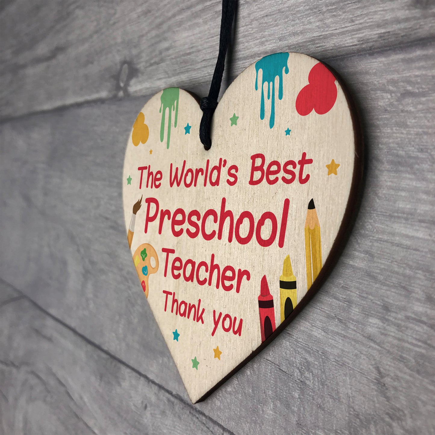 Gift For Preschool Teacher Wood Heart Thank You Gift Preschool