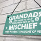 Funny Sign Grandad Birthday Gift Wall Plaque Fathers Day Gifts