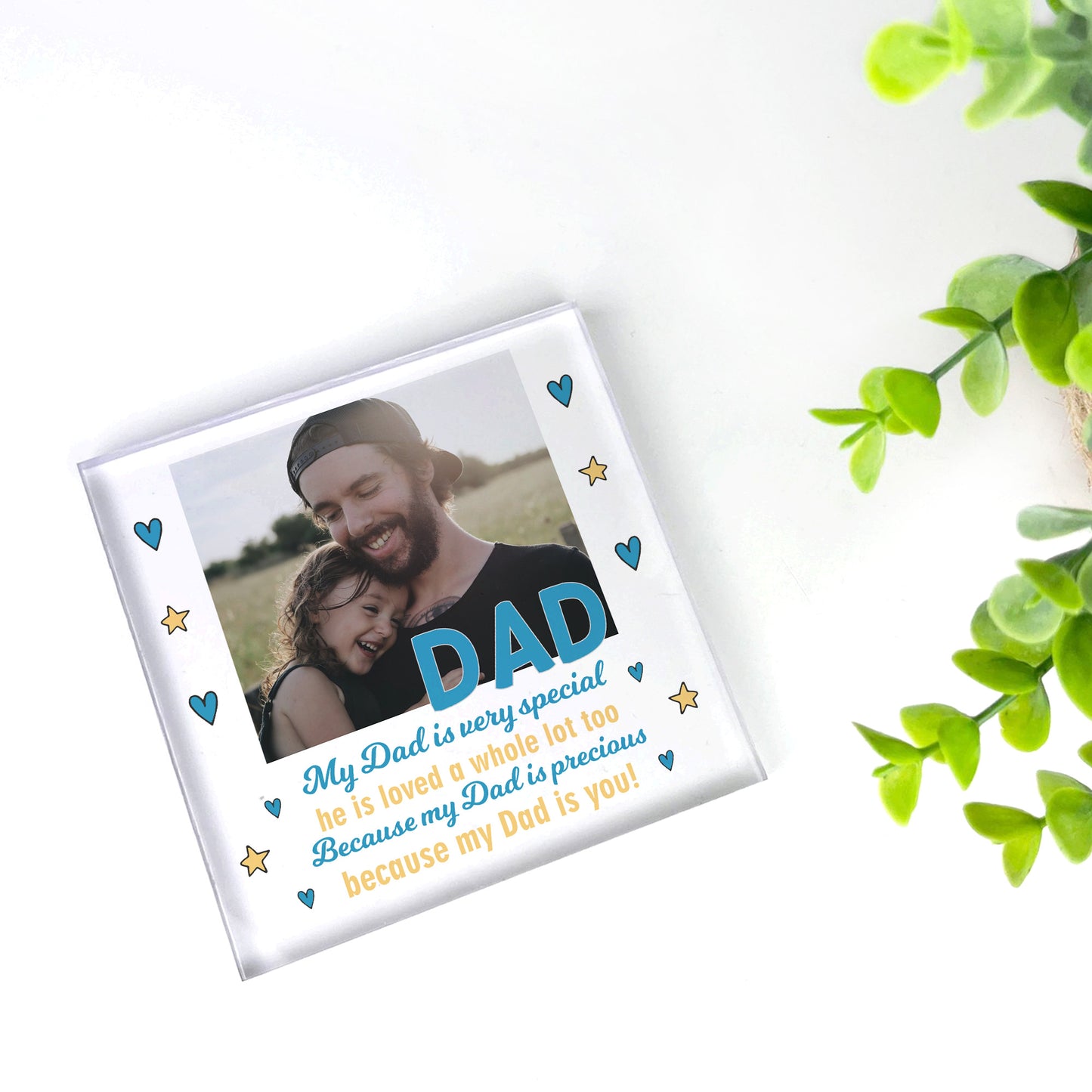 Personalised Dad Gifts For Christmas Birthday Photo Block Daddy