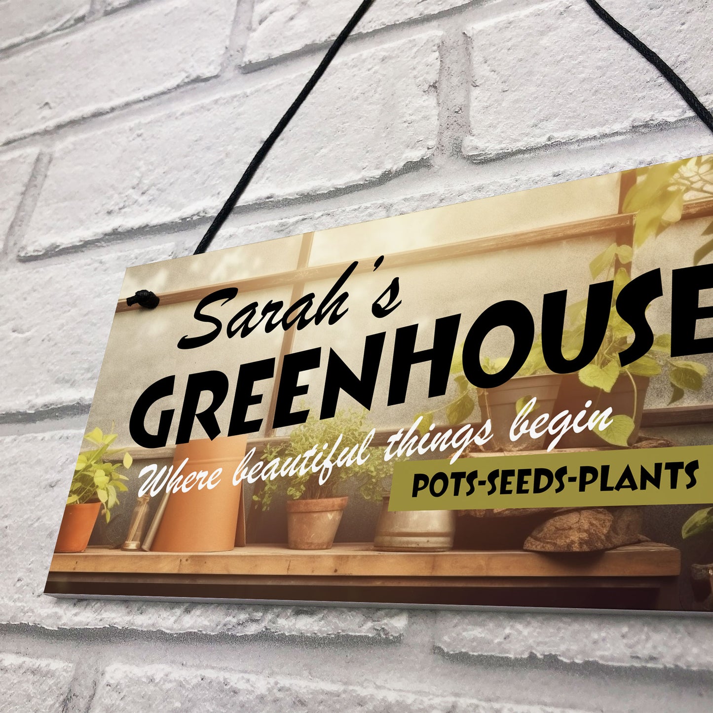 Shabby Greenhouse Sign PERSONALISED Shed Sign Garden Sign