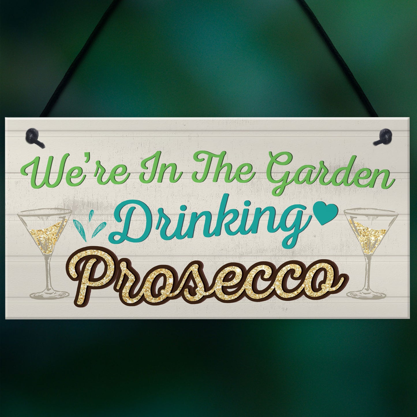 Garden Drinking Prosecco Friend Friendship Plaque Alcohol Signs