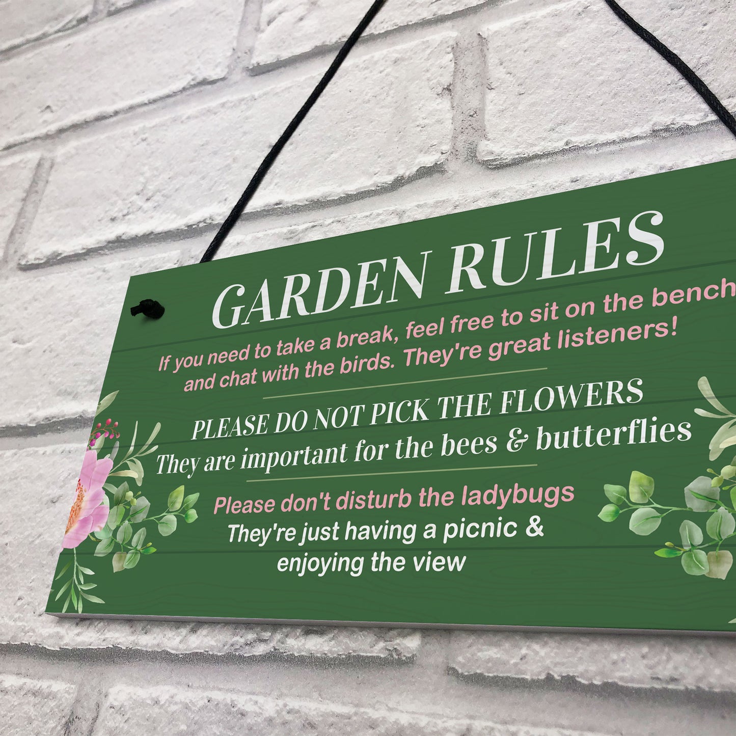 Garden Rules Sign for Outdoor Decor Novelty Garden Shed Plaque