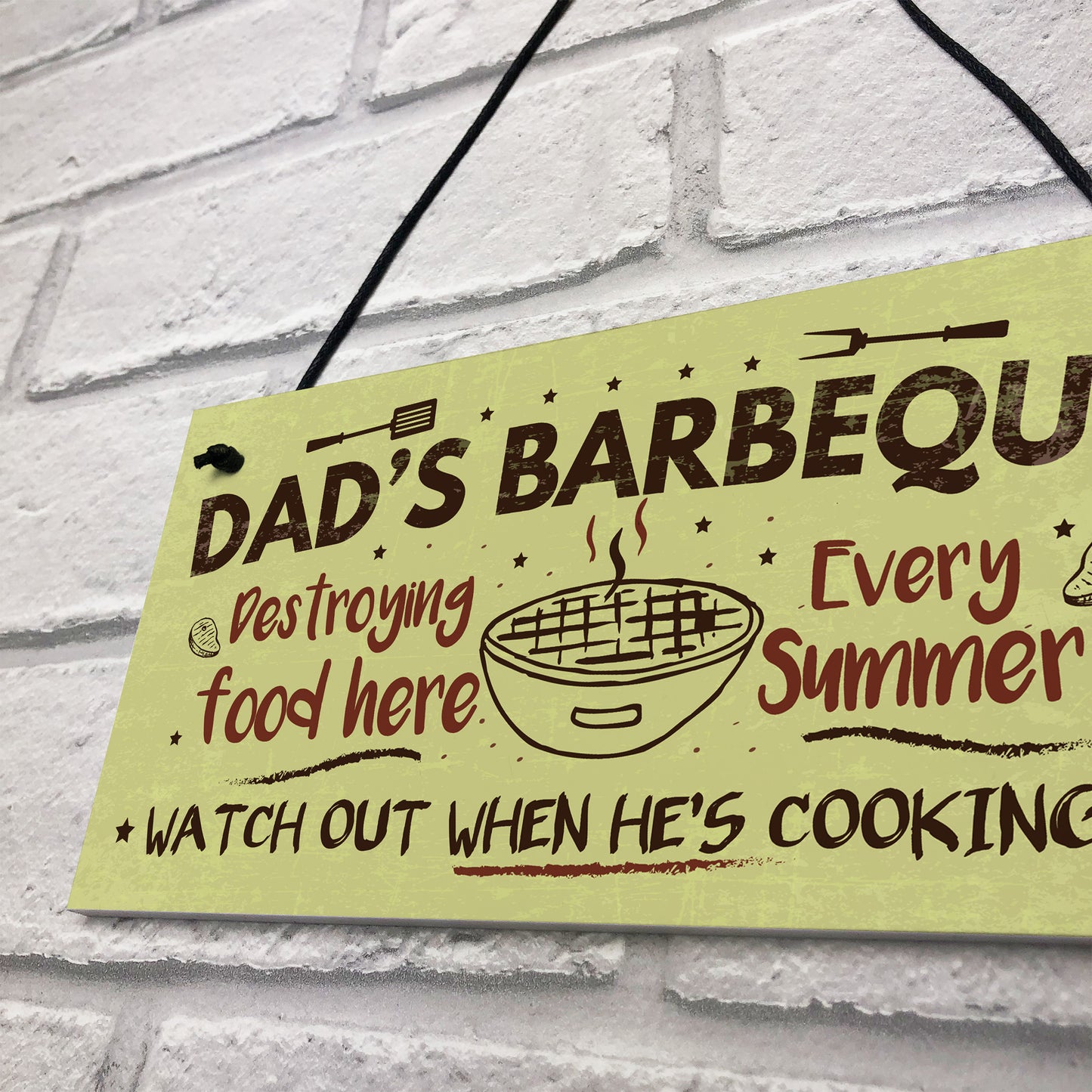 Dads Barbeque Garden Shed Sign SummerHouse Plaque Fathers Day