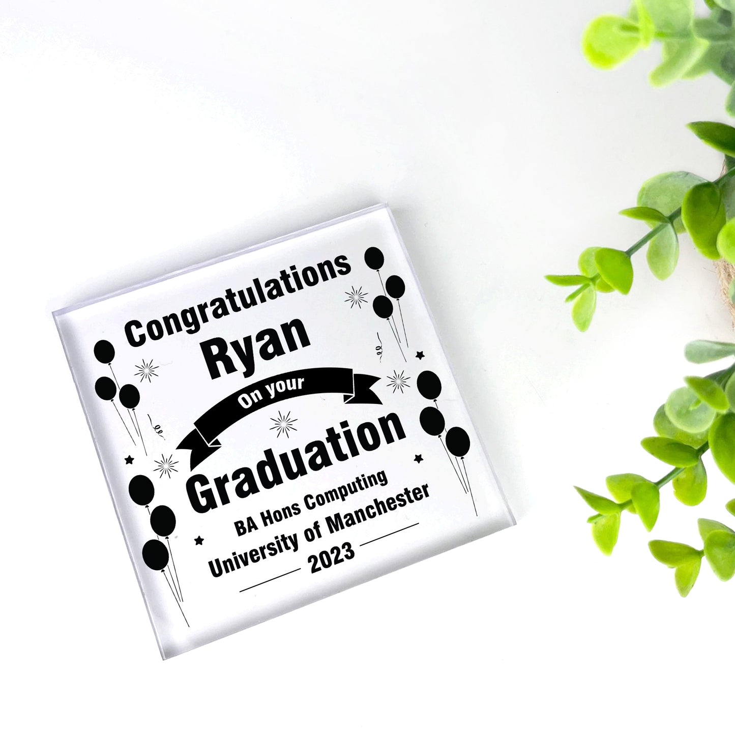 Congratulations On Your Graduation Personalised Acrylic Block