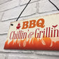 BBQ Chillin & Grillin Barbecue Outdoor Garden Plaque Bar Sign