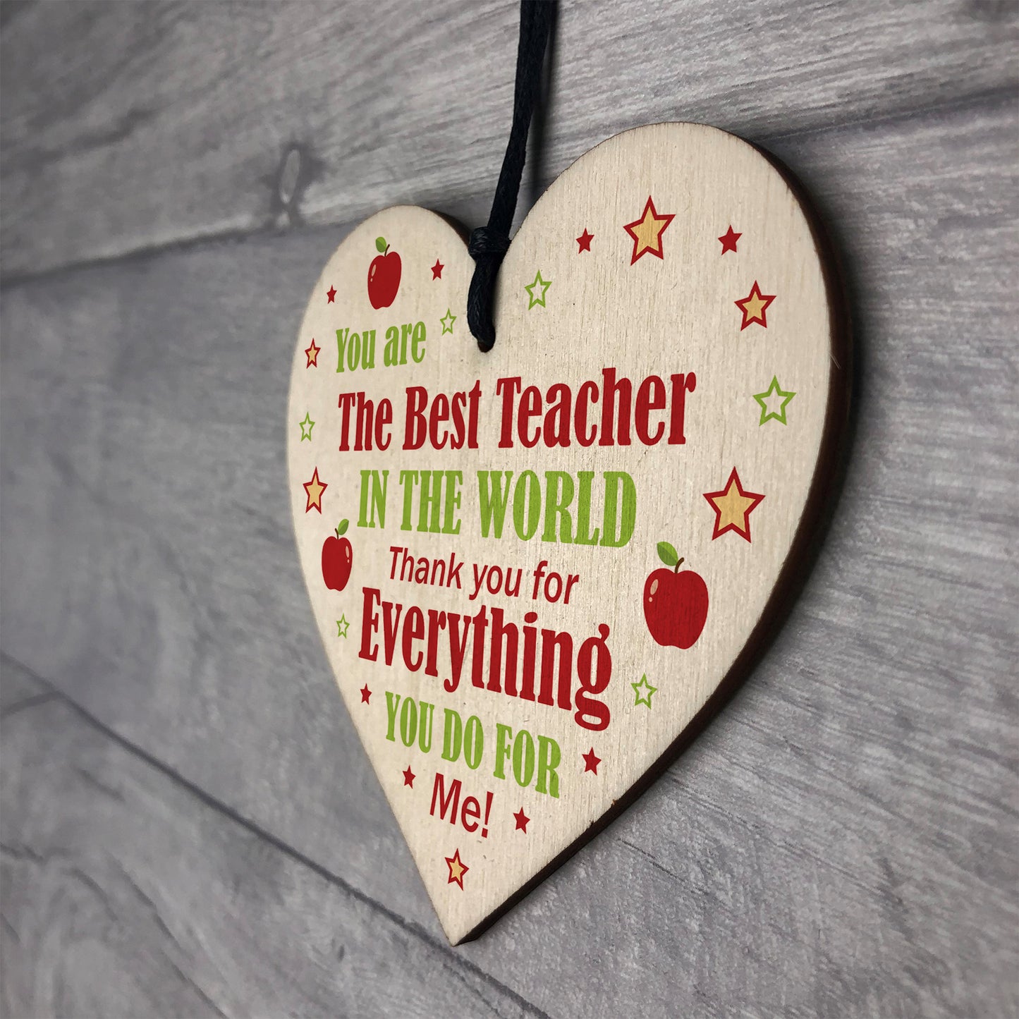 THANK YOU Gift For Teacher Wood Heart Nursery Teacher Gift