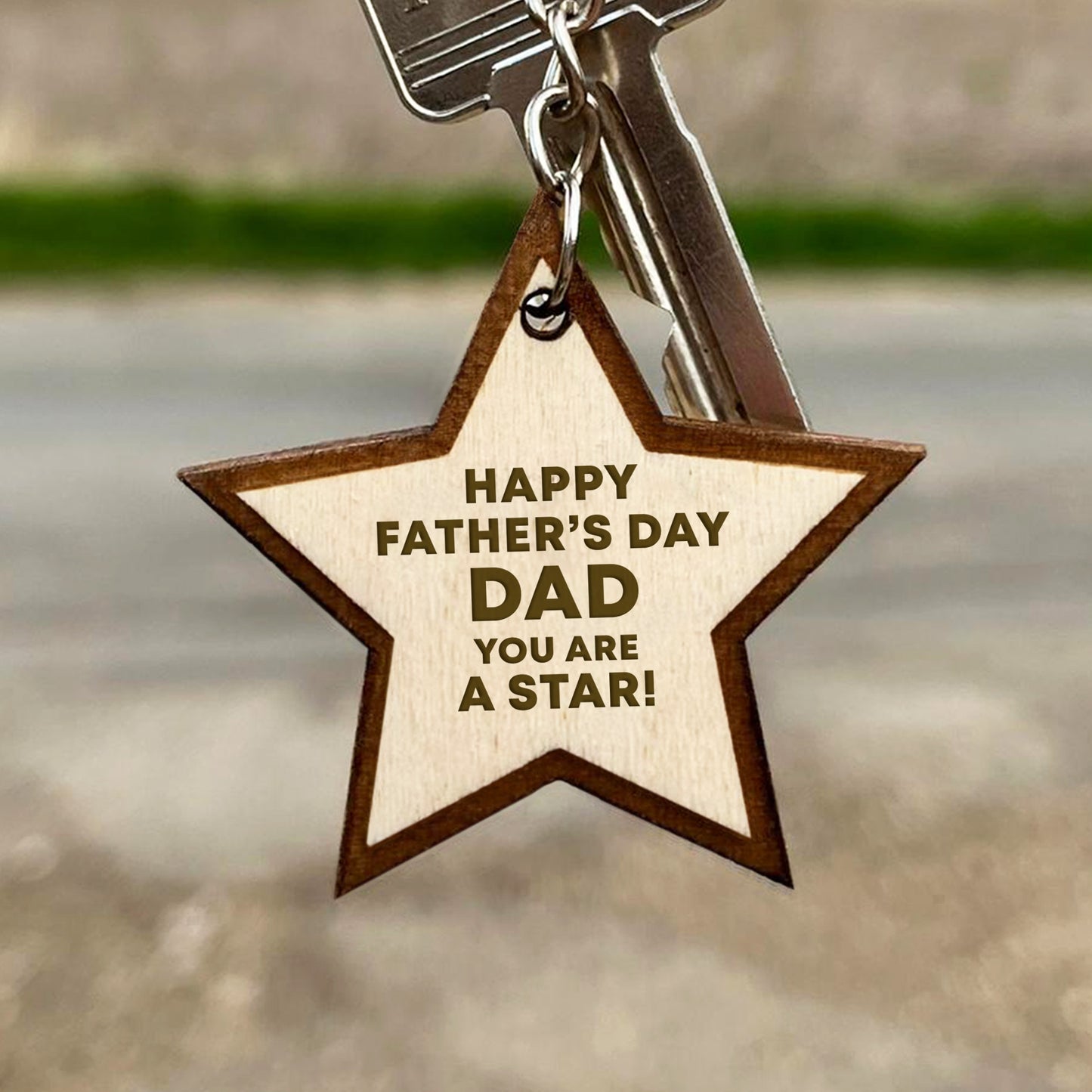 Fathers Day Gifts From Daughter Son Engraved Wood Keyring