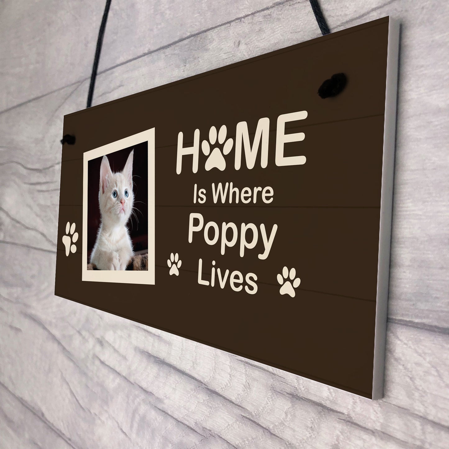 Home Is Where Cat Is Personalised Photo Plaque Cat Gift Cat Sign