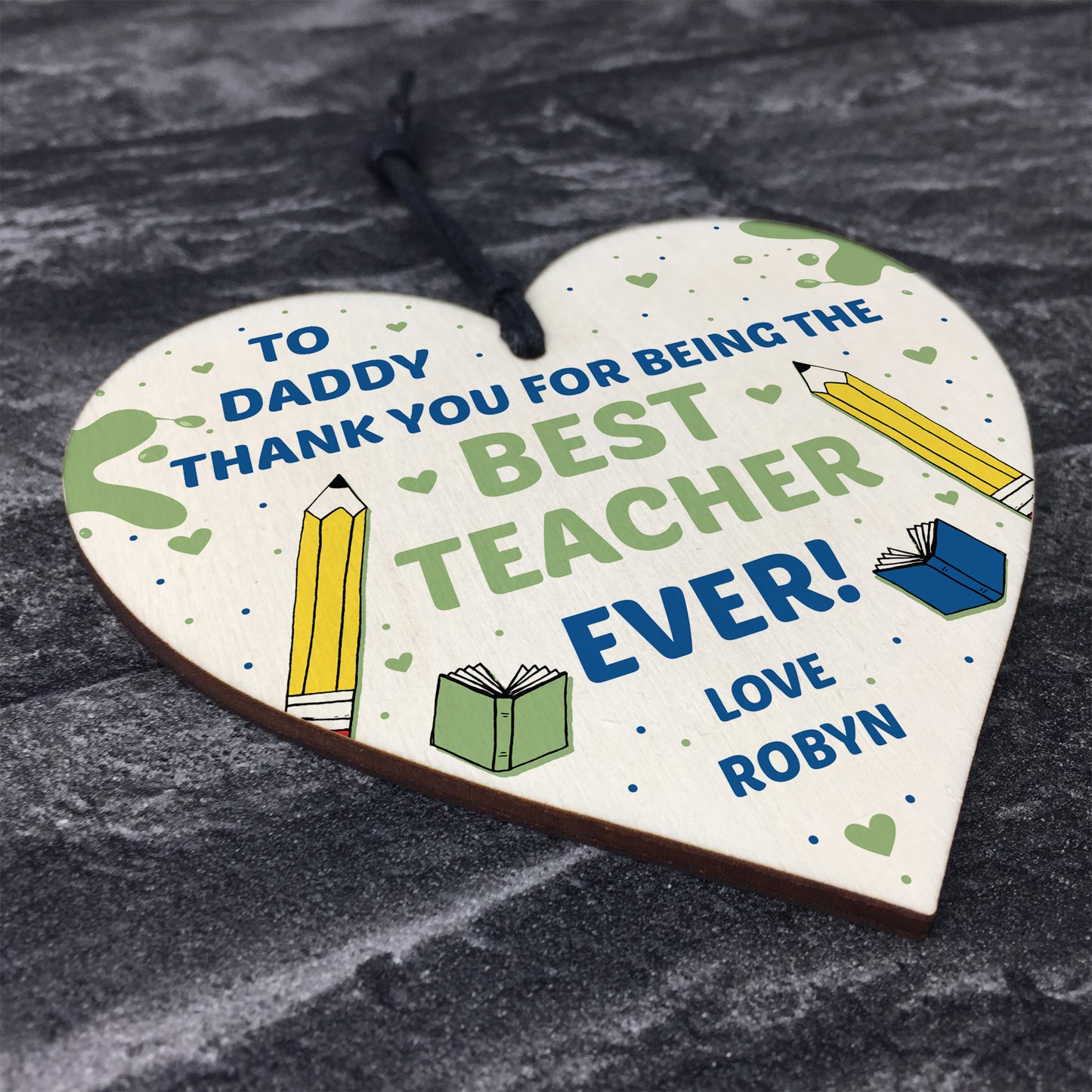 Personalised Thank You Gift For Daddy Wood Heart Teacher Gifts