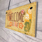 Tiki Bar Welcome Hanging Wall Plaque Garden Home Bar Sign