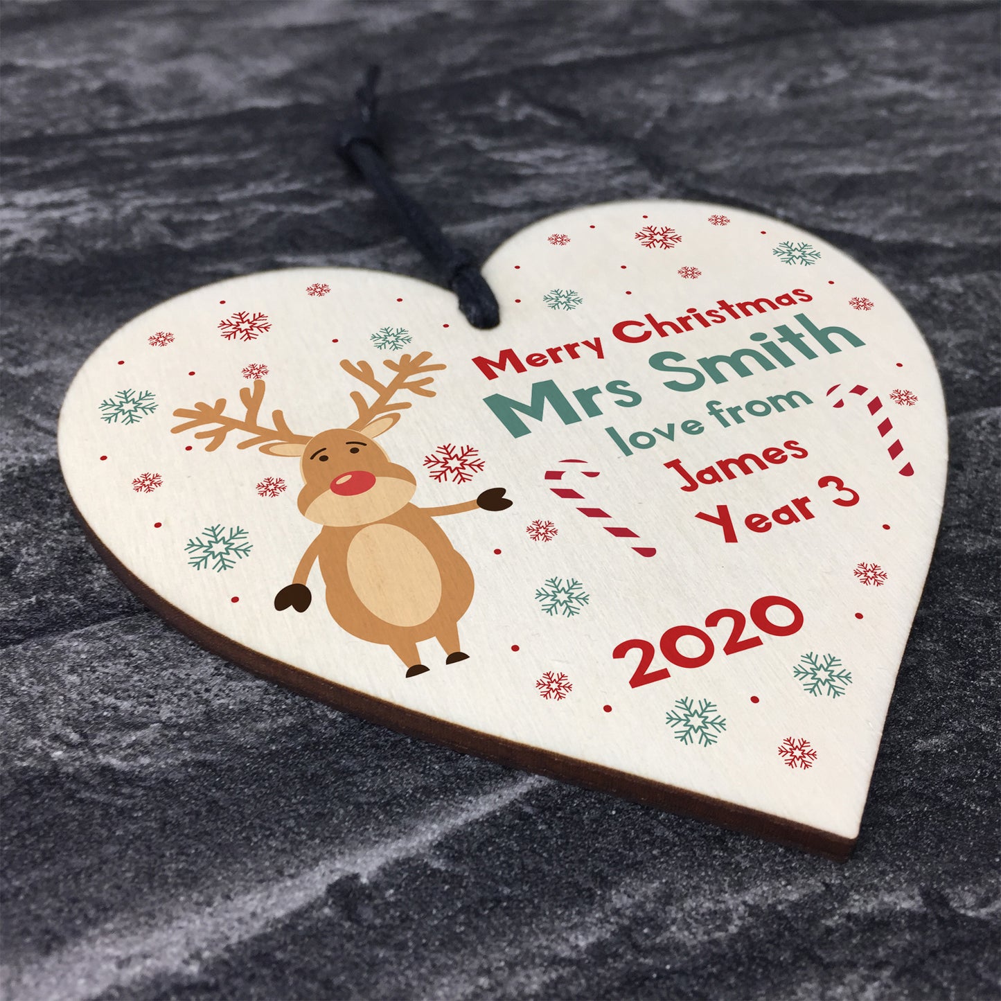 Merry Christmas Gift For Teacher Assistant Heart Personalised