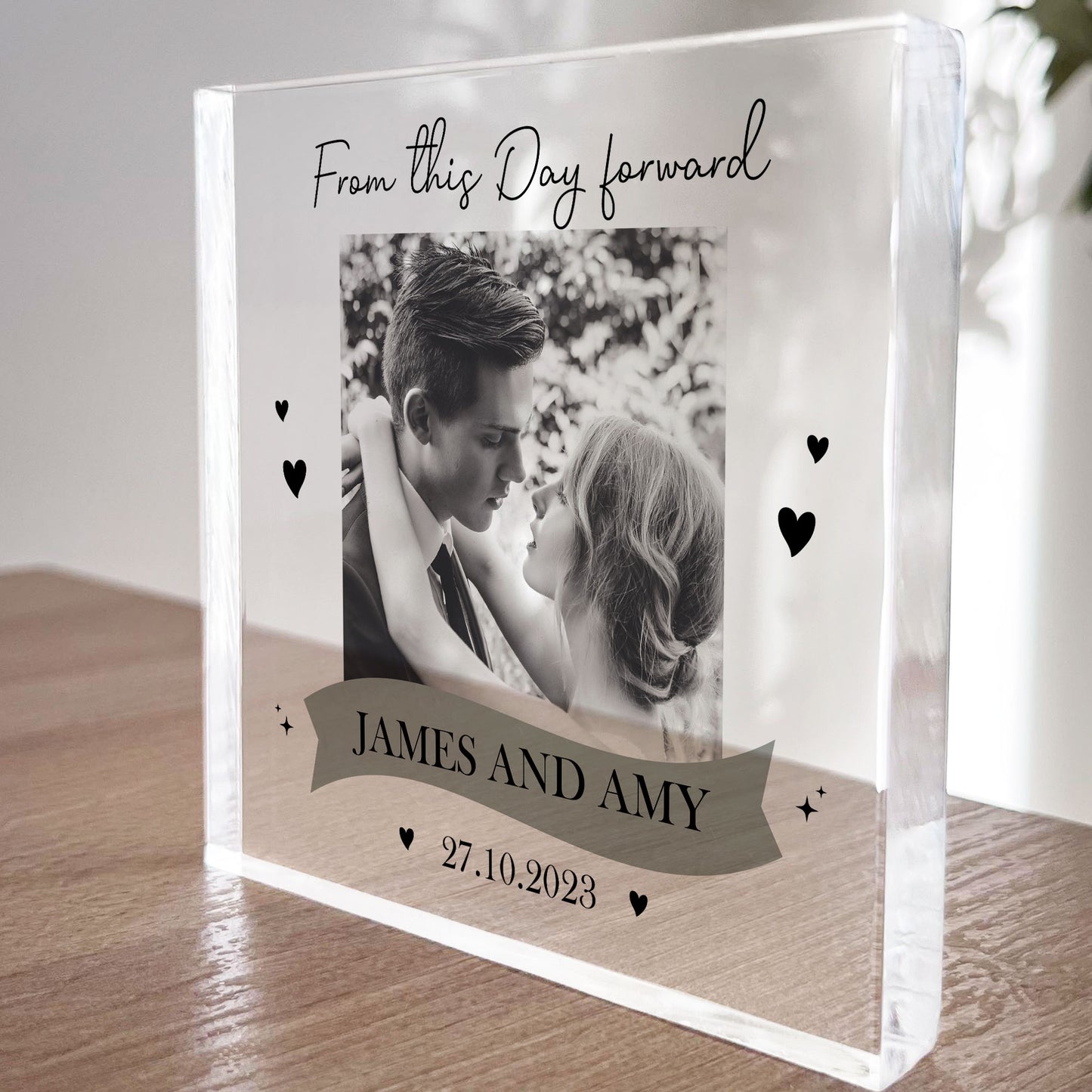 Personalised Husband And Wife Gift Mr And Mrs Photo Block