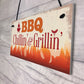 BBQ Chillin & Grillin Barbecue Outdoor Garden Plaque Bar Sign