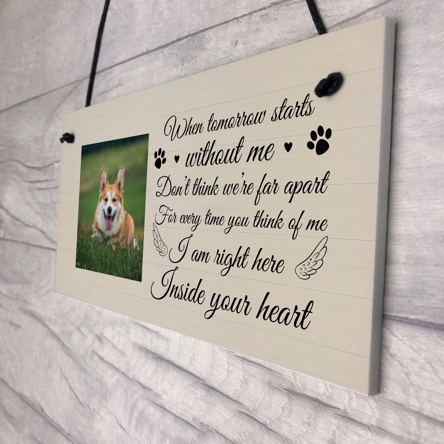 Personalised Pet Memorial Gift Pet Photo Hanging Plaque Dog