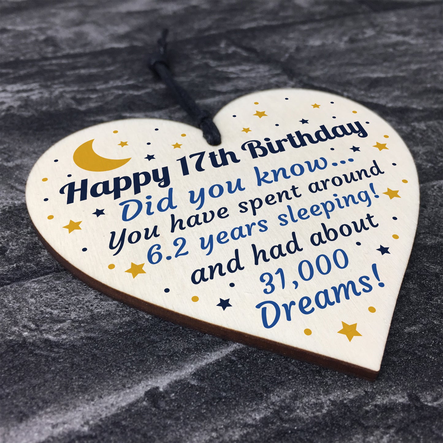 17th Birthday Card For Daughter Son Wood Heart Novelty 17th Gift