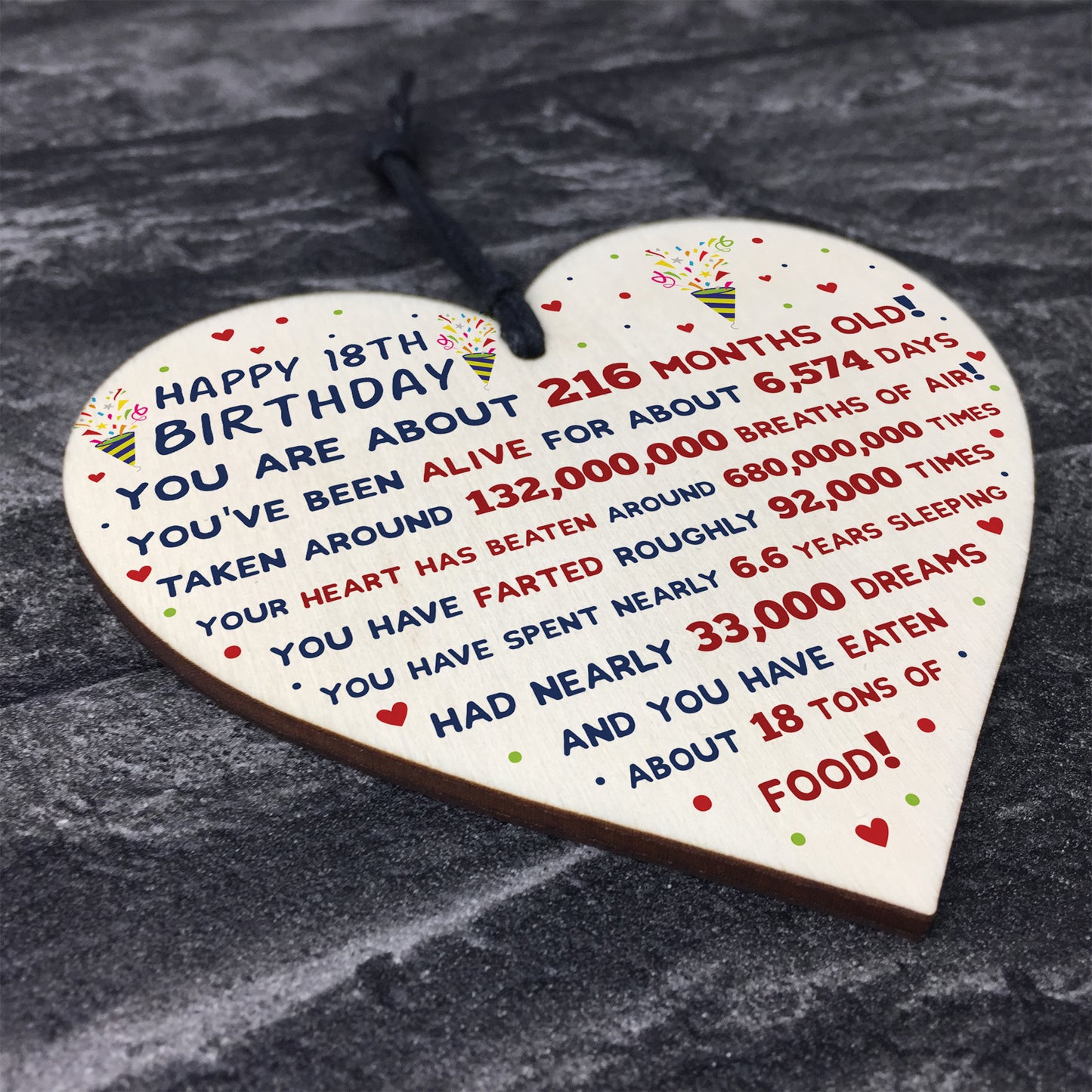 18th Birthday Gift For Daughter Son 18th Birthday Facts Heart