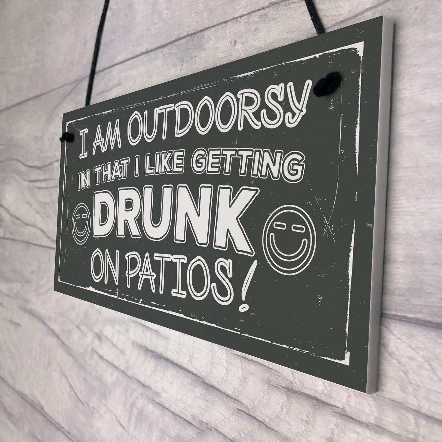 Drunk On Patios Funny Garden Shed Sign Vodka Beer Gin Plaque