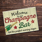 Champagne Bar Party Drink Pub Sign Vintage Gin Alcohol Home